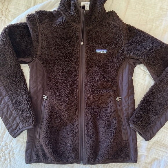 Patagonia Retro Pile fleece zip up jacket hoodie with hood and pockets womens S - Picture 5 of 14